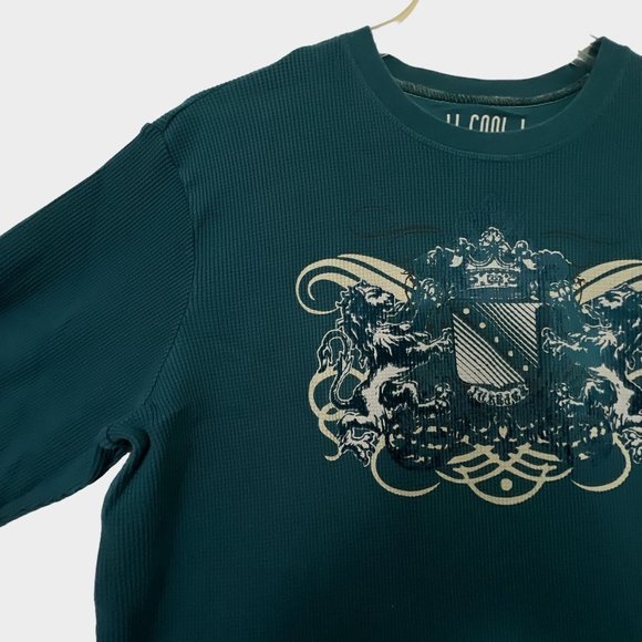 LL Cool J Thermal Waffle Shirt Long Sleeve Pullover Graphic Blue Mens XXL 2XL - Picture 3 of 8